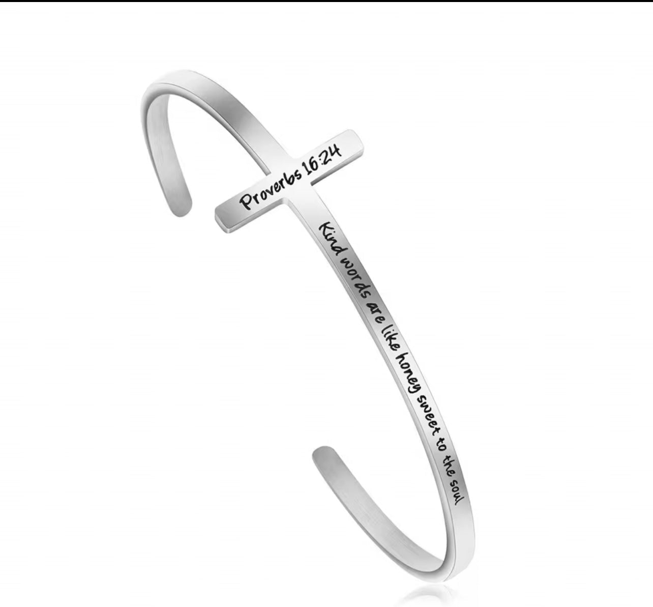 Bible Verse Scripture Cuff Bracelet - Proverb 16:24