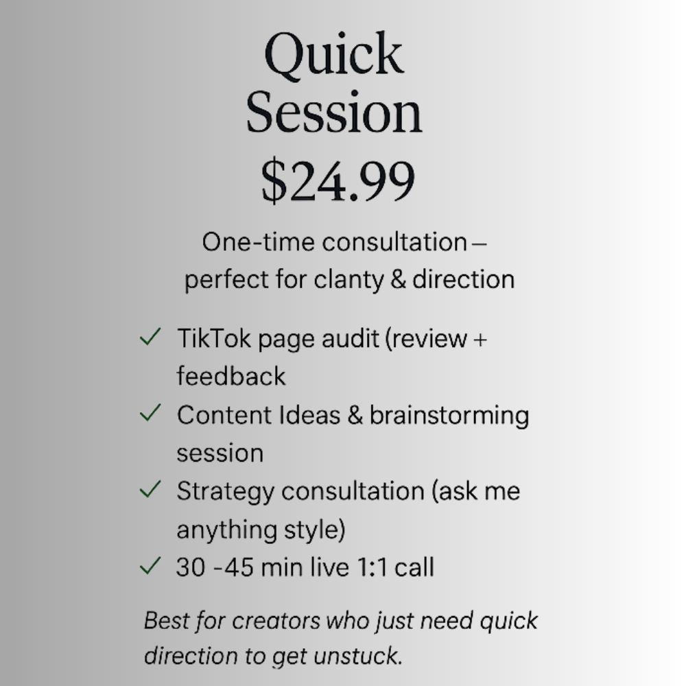 Quick Session – 1:1 Consultation
