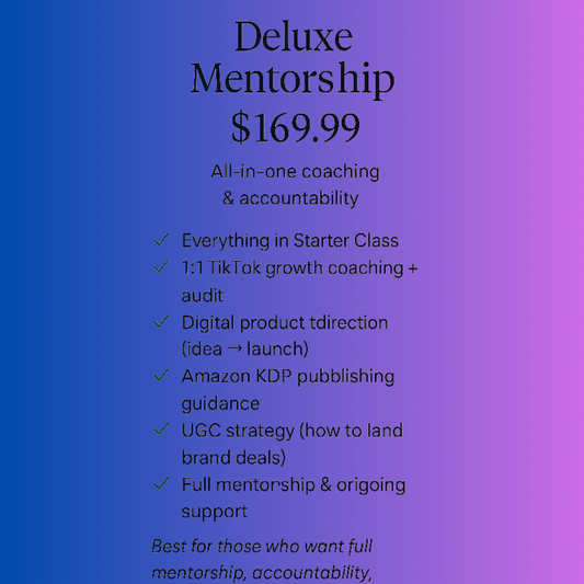 Deluxe Mentorship – Full Coaching Package